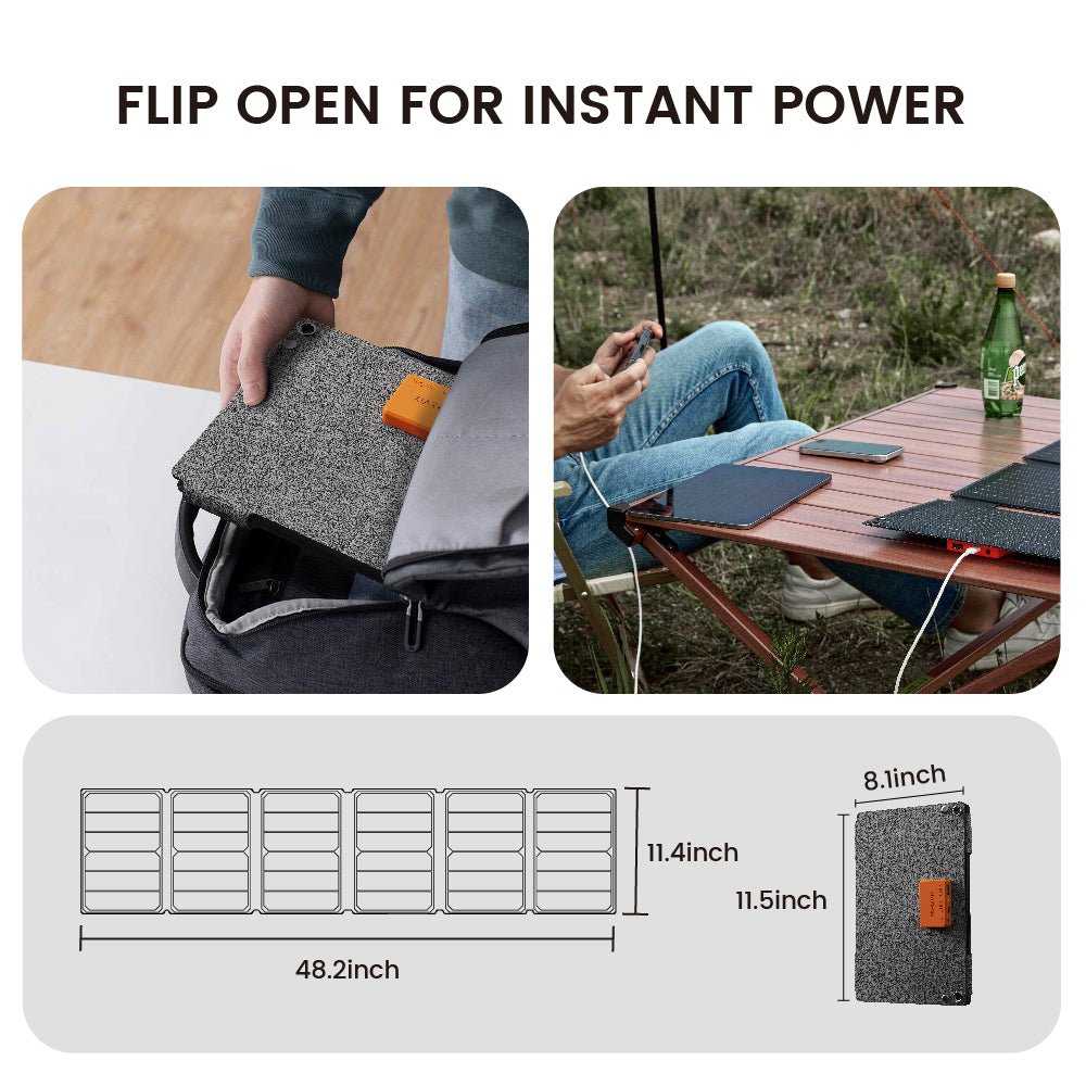 48W Foldable Solar Panel for Travel and Emergency Power