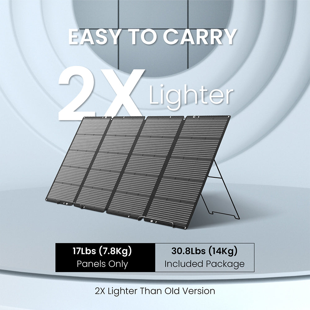 Uirbxiy 400W Portable Solar Panel Lightweight Monocrystalline Suitcase