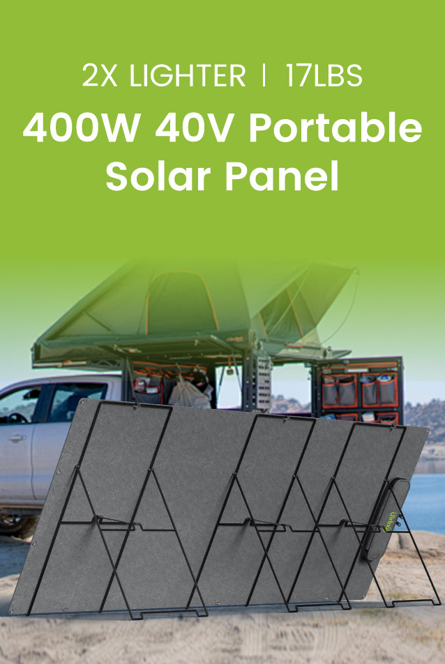 Uirbxiy 400W Portable Solar Panel 2X Lighter 17lbs