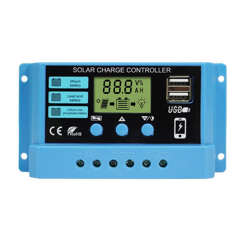 Nurzviy Solar Charge Controller 20A Dual USB 12V/24V