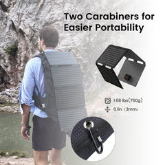 34W Portable Solar Panel with USB-A, USB-C, and DC Ports