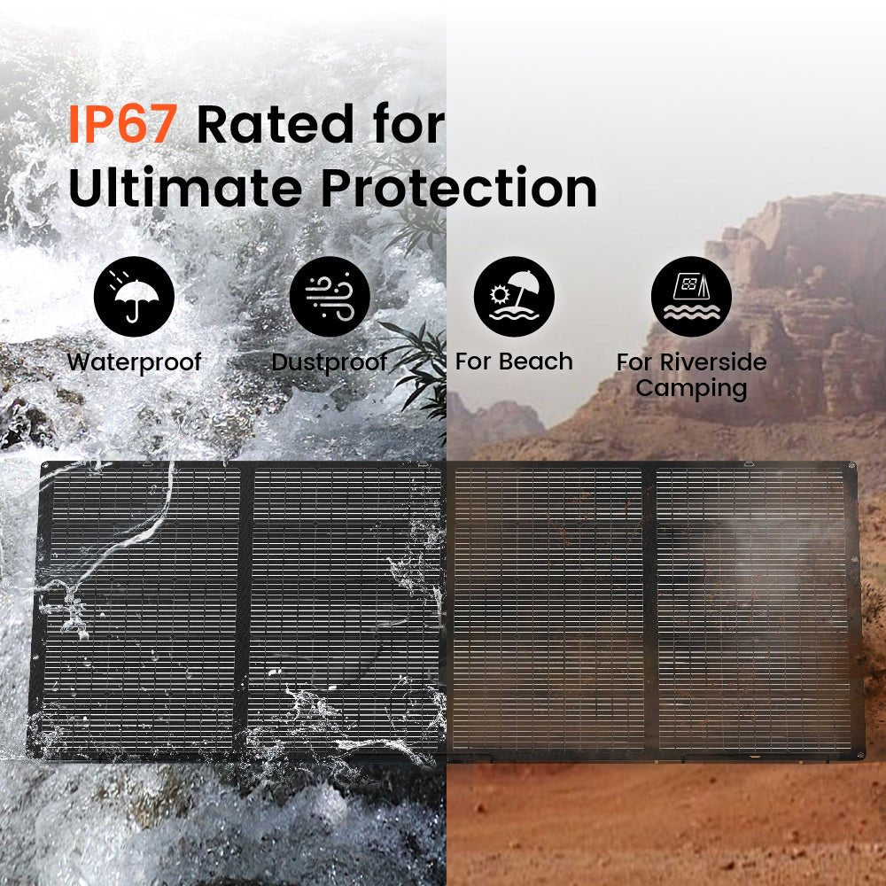 Portable sun panel providing clean energy, designed for RVs and remote locations