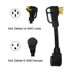 ElectronicsNurzviy NEMA 14-50P to 6-50R EV Charger Adapter Cord for Level 2 EV Charging